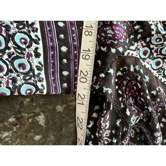 Studio Y Sheer Floral Paisley Beaded Blouse V Neck Sz XL Purple Whimsigoth - Picture 8 of 11